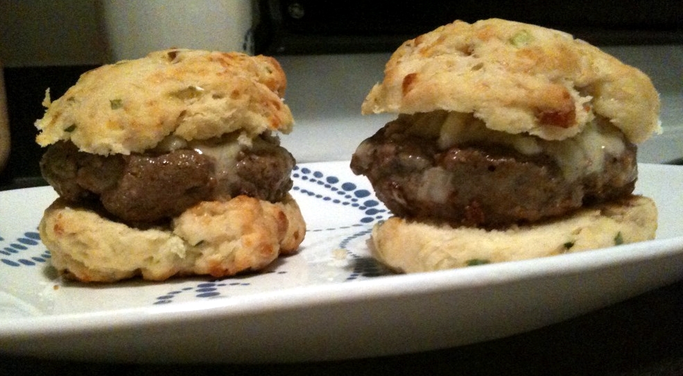 Bacon cheddar scallion biscuit sliders