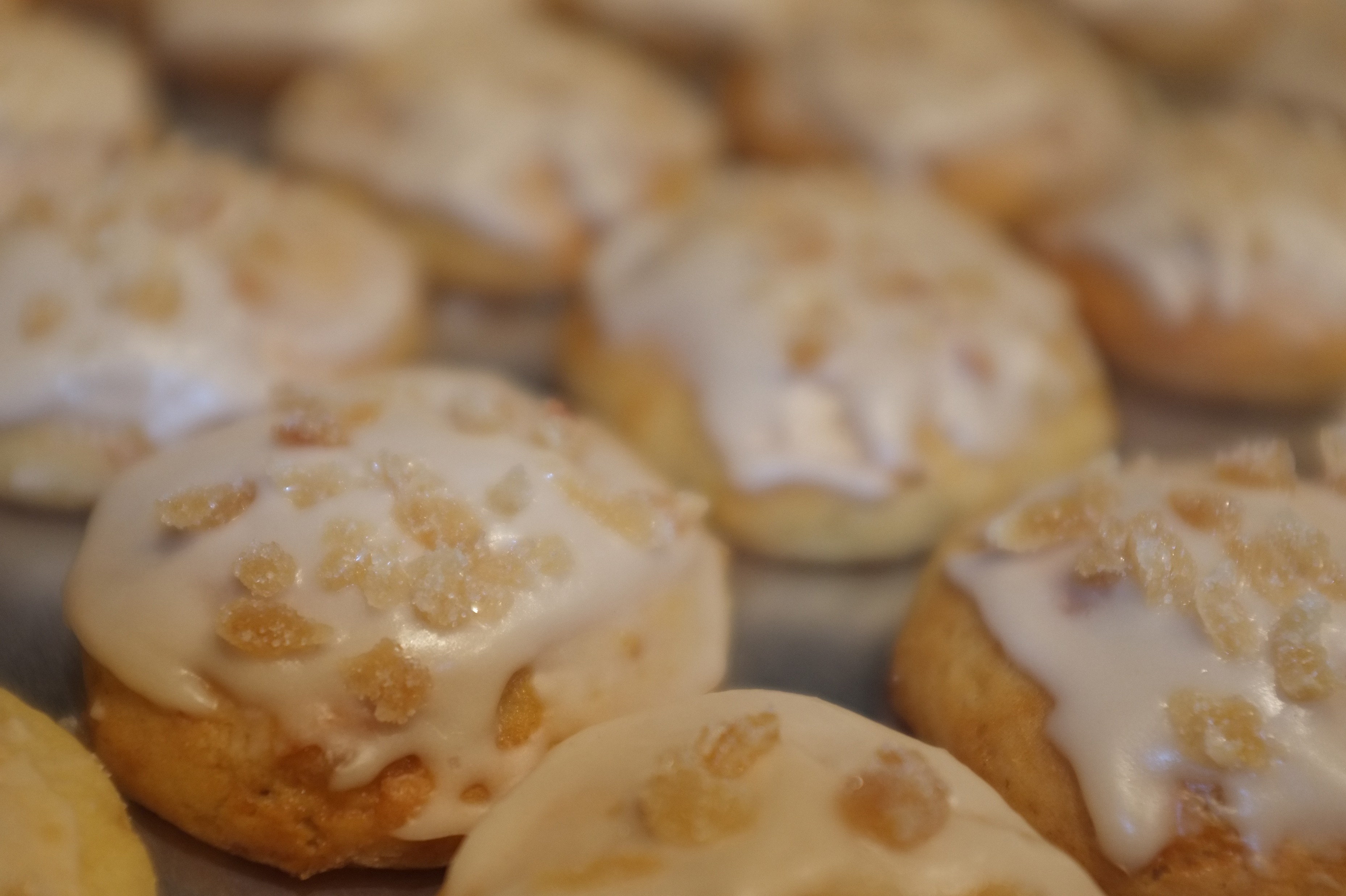 Iced lemon ginger ricotta cookies