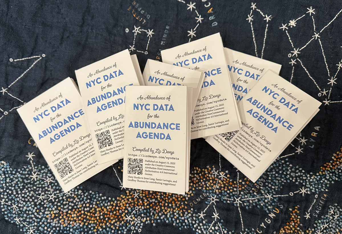 A handful of An Abundance of NYC Data for the Abundance Agenda mini-zines