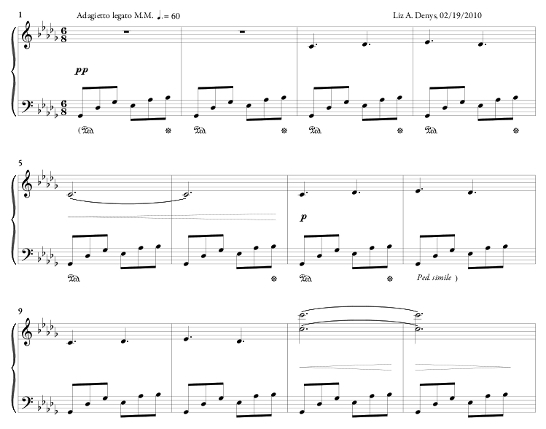 Beginning of Raindrops score