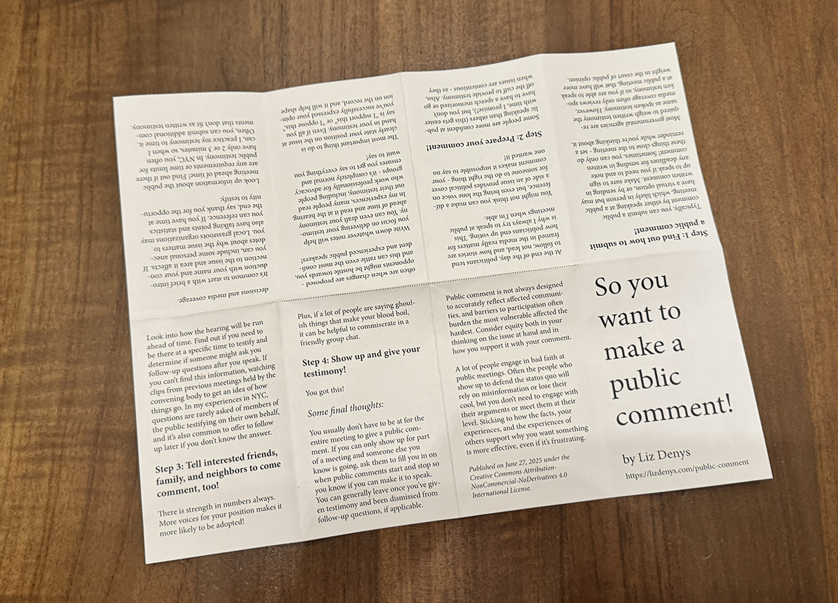 Each of the mini-zines' pages is in its own box delineated by the folding.