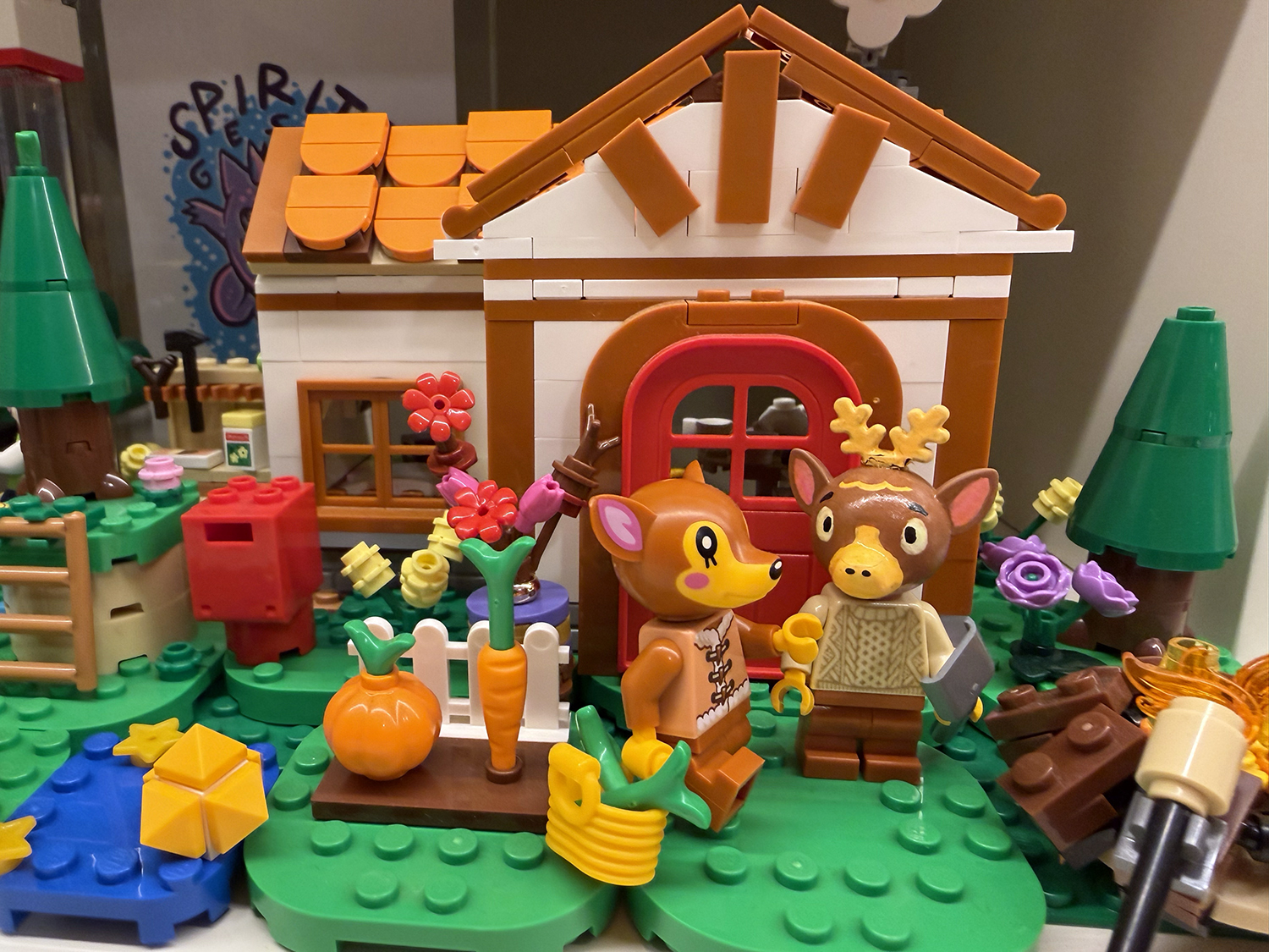 The LEGO mini plum blossom now welcomes anyone visiting LEGO Fauna and Erik's house!