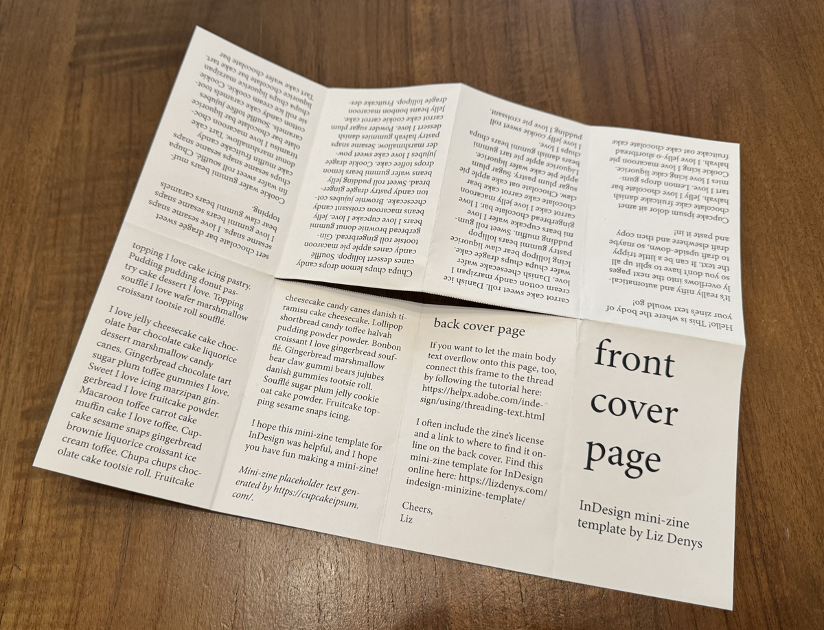 The reopened paper has a slit across the middle of the sheet that spans the width of the two columns of middle pages in the sheet of paper.